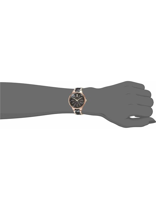 Anne Klein Women\'s Grey And Rose Gold Analog Quartz Resin Bracelet Luxury Watch